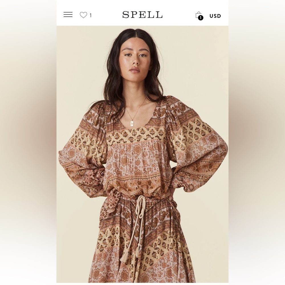 NWT $179 SPELL Lovers Beach Blouse XXL